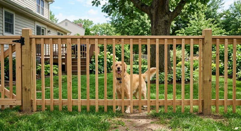 Wooden Dog Fence Installation in Pearland, TX